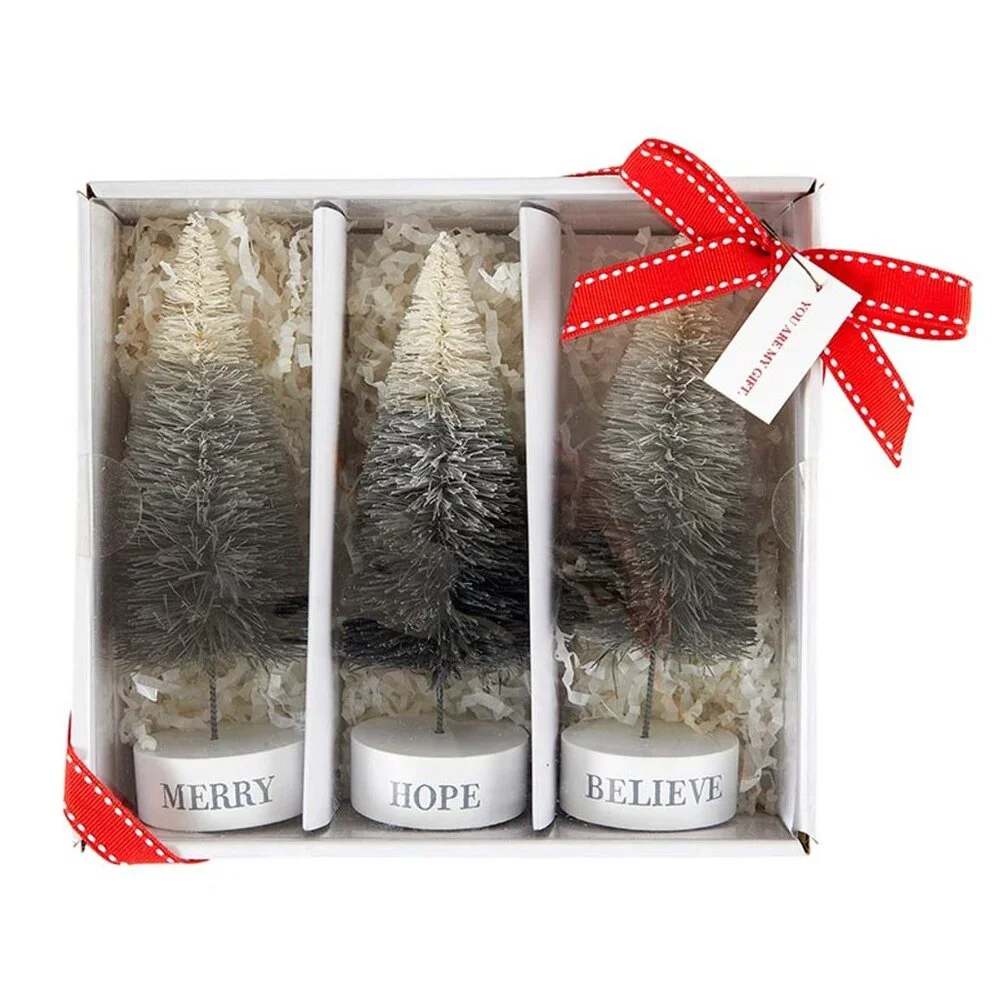 Face to Face Bottle Brush Tree Set - Winter Wonderland/NIB